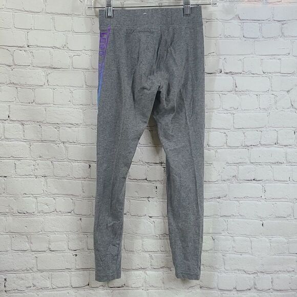 Justice Girls 12 LOVE Logo Legging Heather Gray Casual Stretch Pant Green Blue - Picture 7 of 7